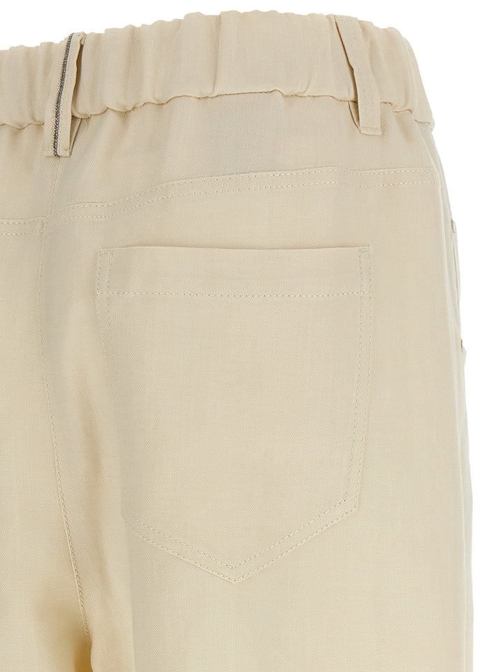 Brunello Cucinelli Linen Trousers Pantaloni - Bianco | 0a21540a372dbd31d2c6fa87ac6621d75a503626
