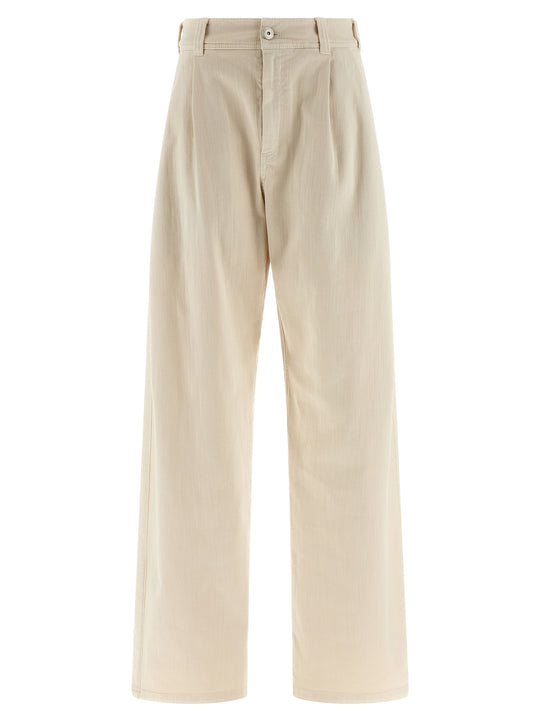 Pleat Pantaloni Beige