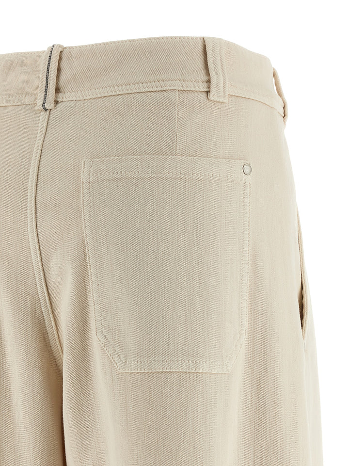 Brunello Cucinelli Pleat Pantaloni - Beige | 65ab9a02418e46085ddd5ecbf533b8ebeab2ae70