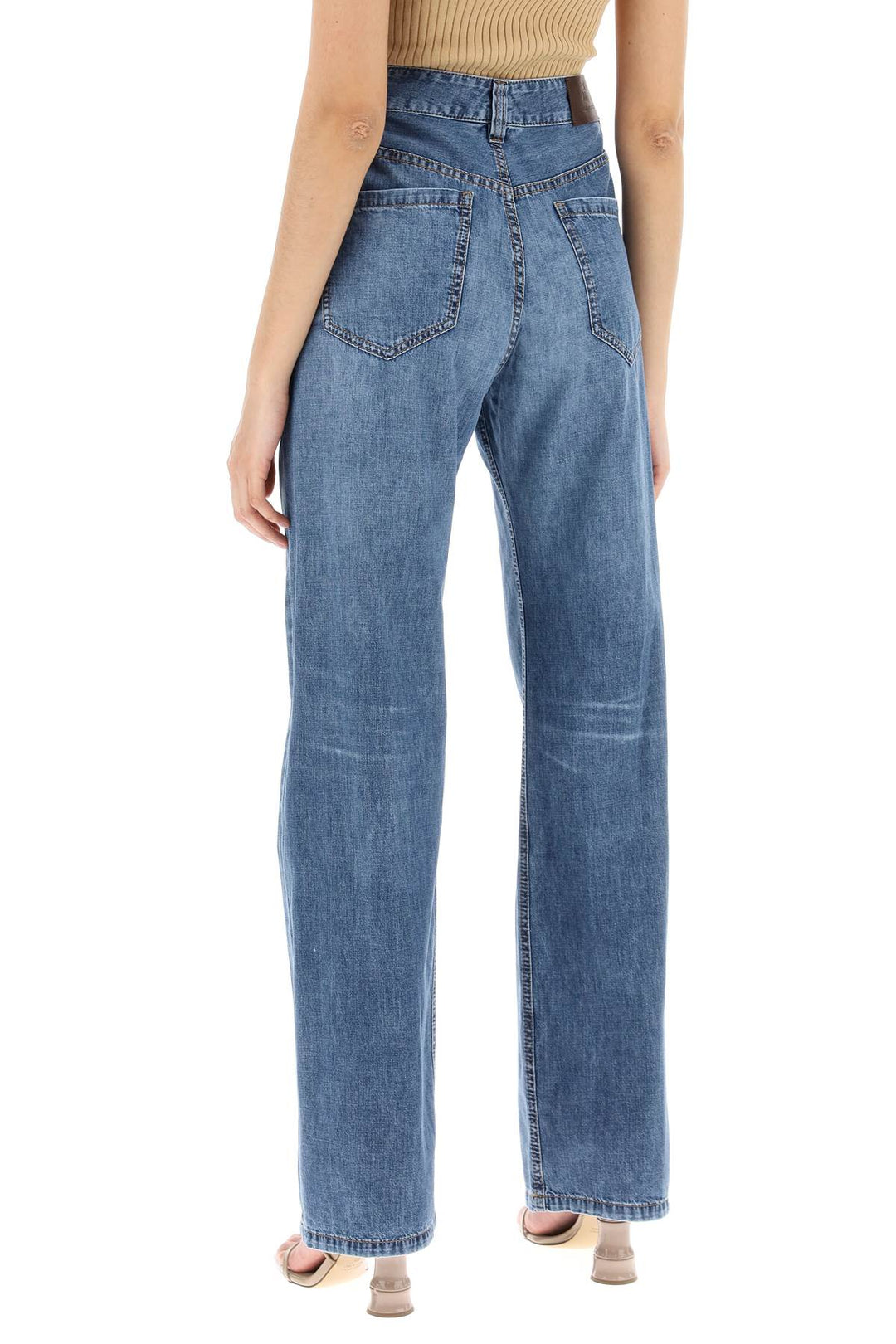 Jeans Loose In Denim Di Cotone