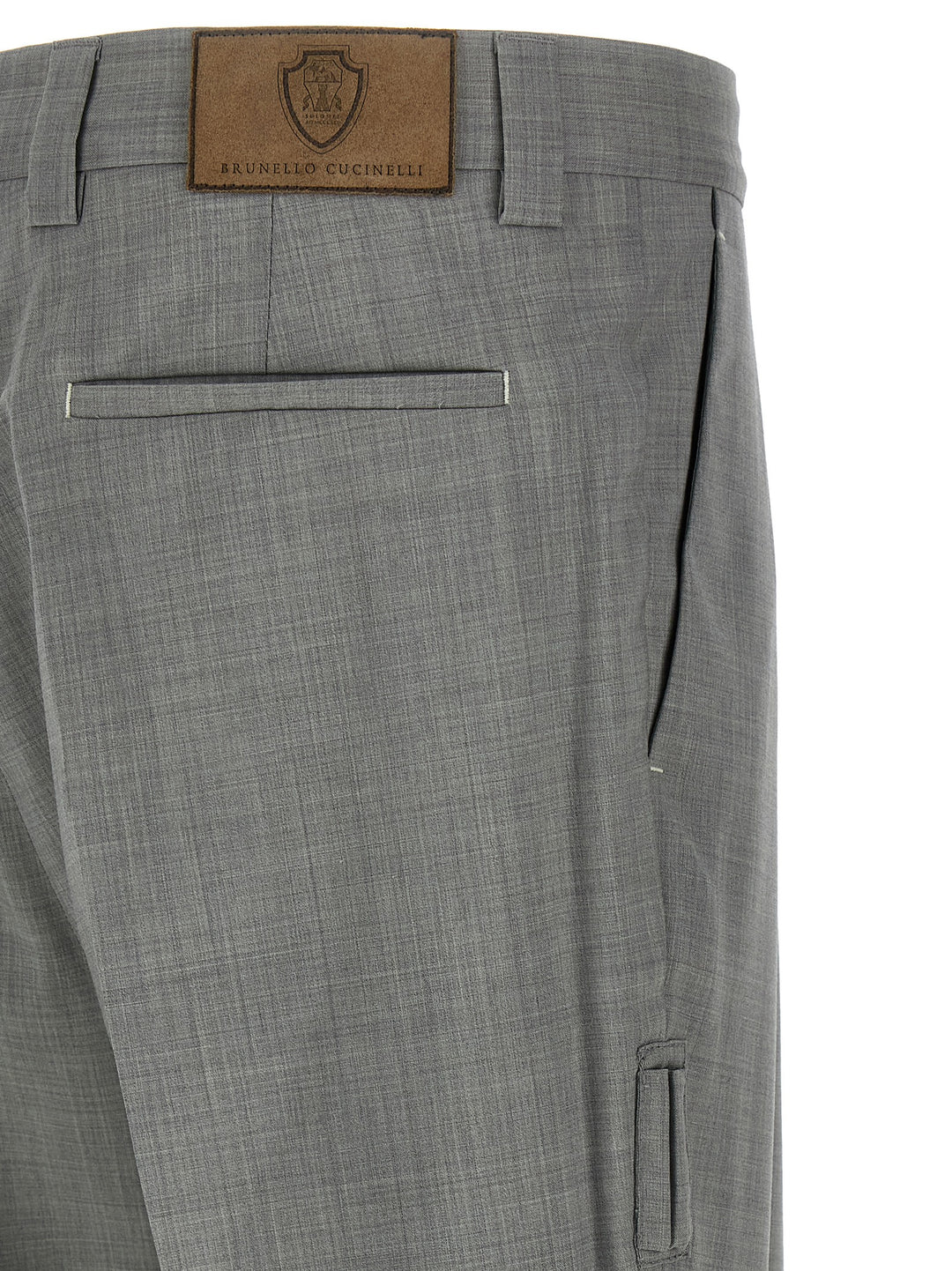 Brunello Cucinelli Mélange Wool Pantaloni - Grigio | d1eabd1a4f2011bac5bb0ef9f45b1f957f6fdf0a