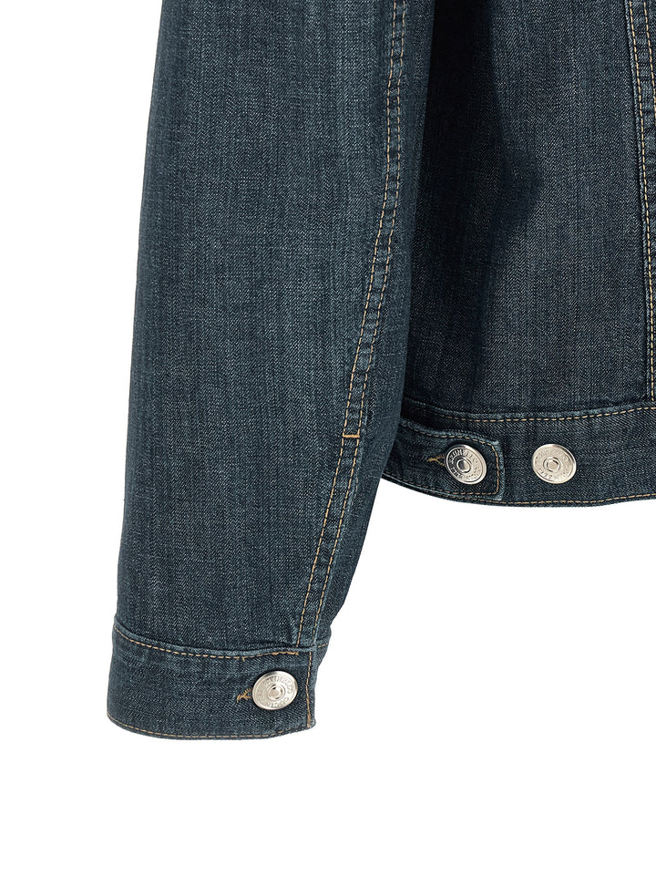 Brunello Cucinelli Leather Collar Denim Jacket Puffer Jackets - Blu | 9a3e3ba1f820115792d7533a0a2758c43db2147e