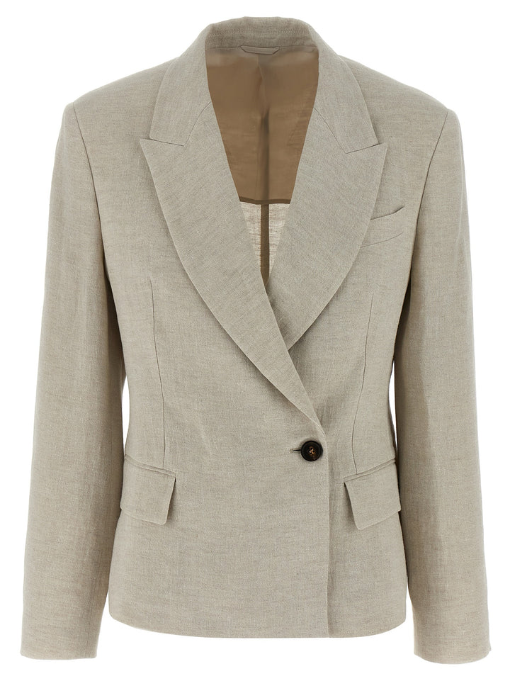 Brunello Cucinelli Suit-Type BlazerS - Beige | c4fac6c6d4c7c6ea303e9167637c9f6eaff16de1