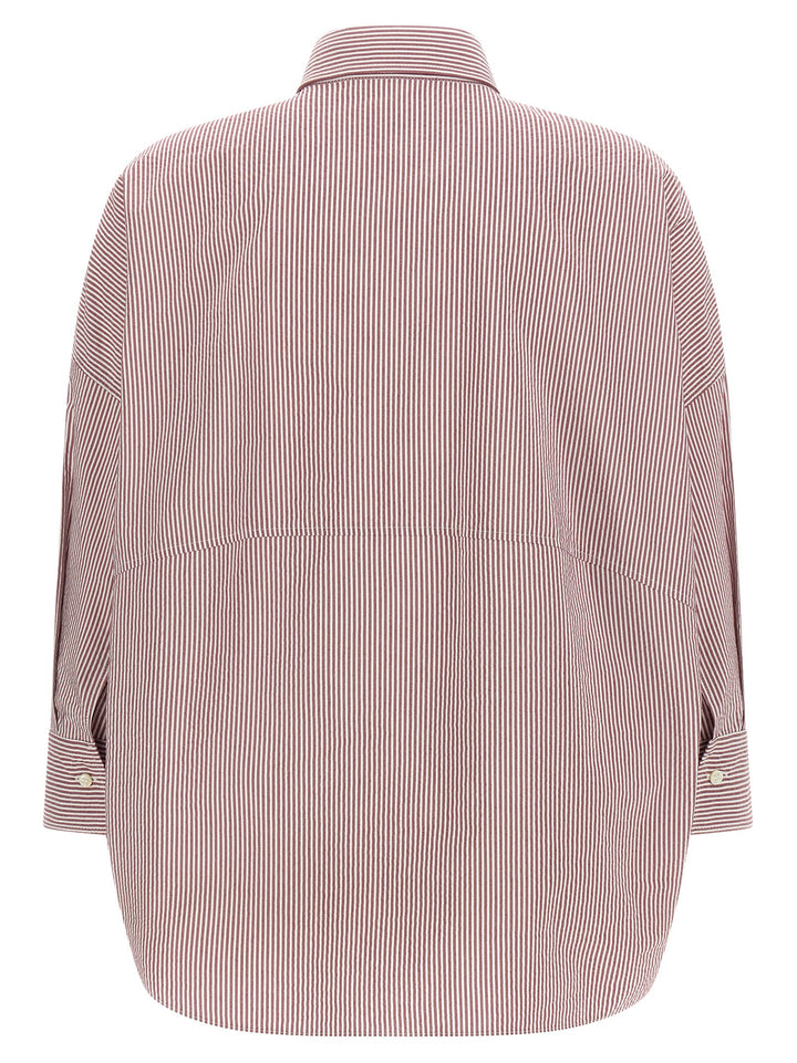 Brunello Cucinelli Striped Shirt Camicie - Bordeaux | 74b783a8a5785b431b688f2831b2d451aa718c0a