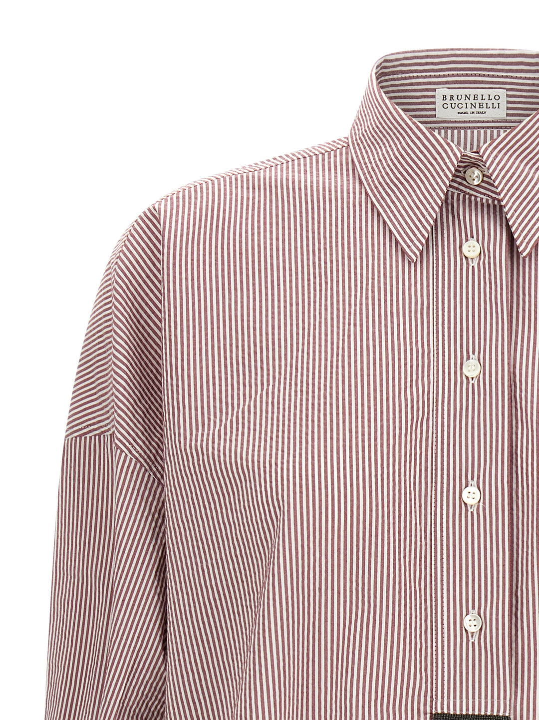 Brunello Cucinelli Striped Shirt Camicie - Bordeaux | e116d90654d8c0b9e8dabd69a9943653cb4e6853