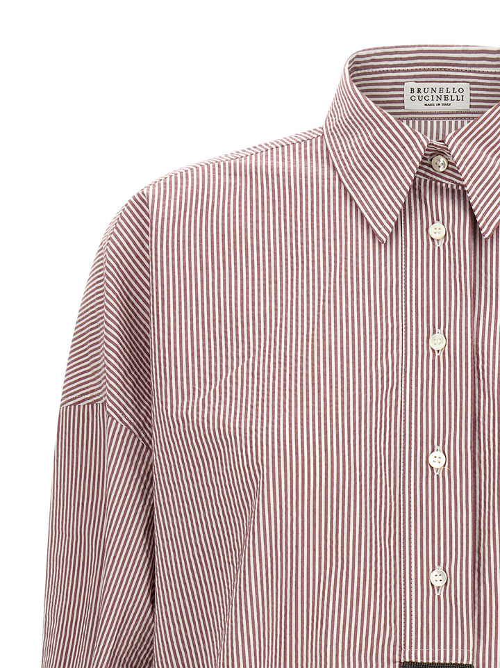 Brunello Cucinelli Striped Shirt Camicie - Bordeaux | e116d90654d8c0b9e8dabd69a9943653cb4e6853