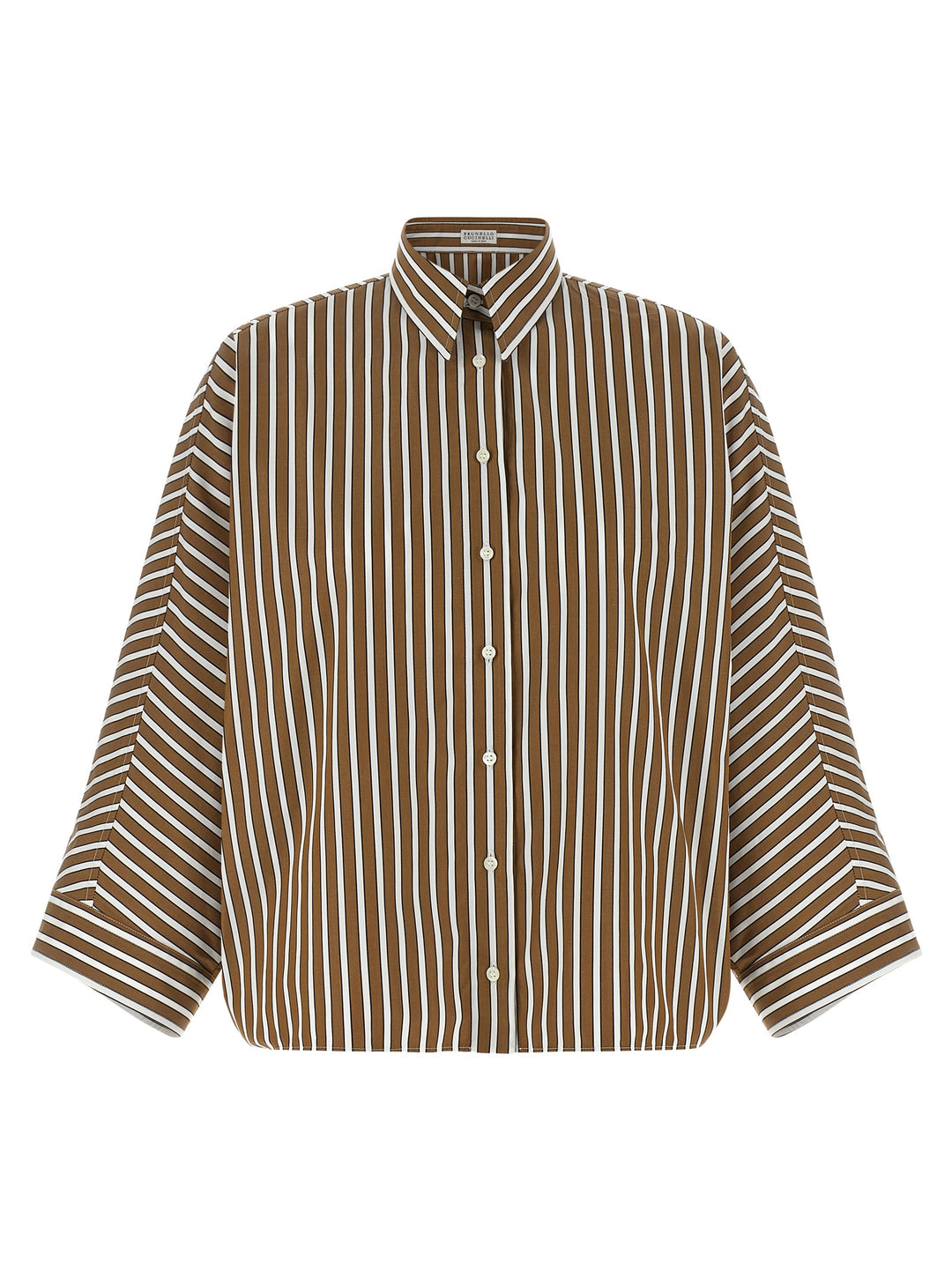 Brunello Cucinelli Monile Striped Shirt Camicie - Marrone | ddb26cdc95801bf8e62a400f353dbc036bb28166