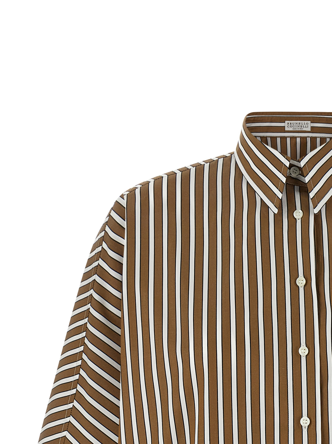 Brunello Cucinelli Monile Striped Shirt Camicie - Marrone | 06f9874e7853fbaffdf4b5e58e0129cce3dbaa07