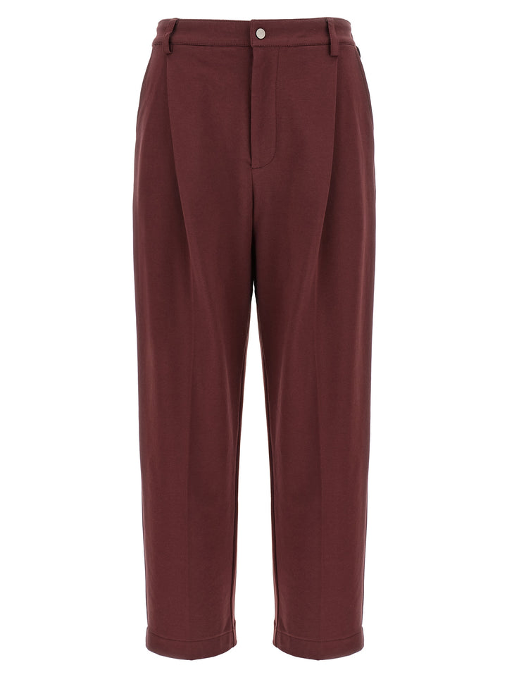 Brunello Cucinelli Crop Pantaloni - Bordeaux | 702ada49c740d31c16486436fb451d402255ec34