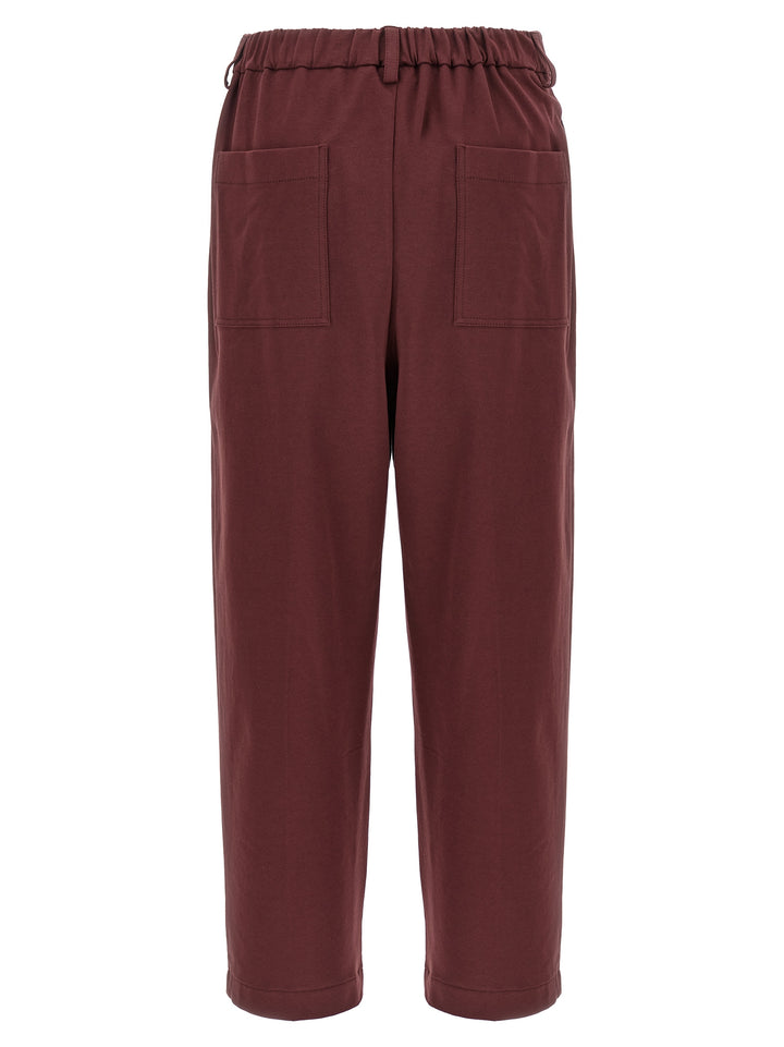 Brunello Cucinelli Crop Pantaloni - Bordeaux | 917386feeeeb78d2d650c1ae69f1f69262999a7a