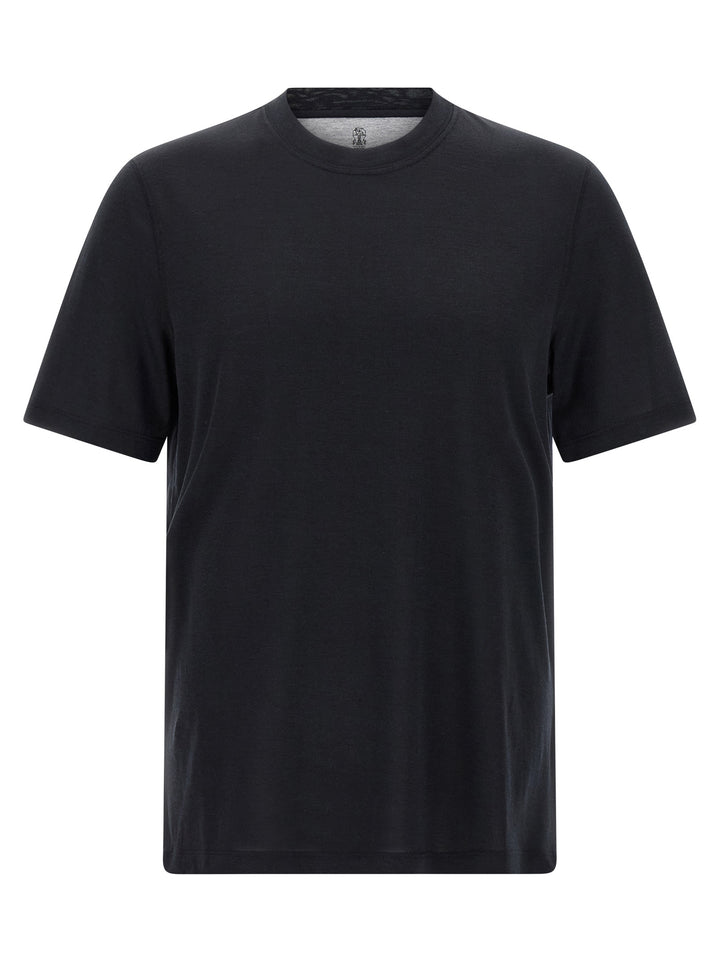 Brunello Cucinelli Silk T shirt - Nero | 8765d2be8f46b990e0eb3ee979a57c302a213820