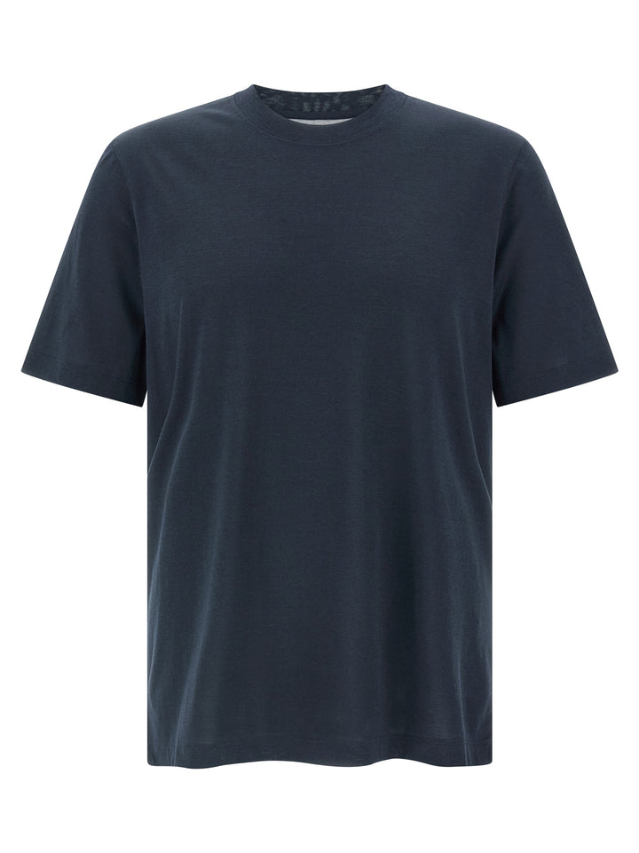 Brunello Cucinelli Silk T shirt - Blu | fef8b88a19bf7b84ec39879c736b89fa081c19df