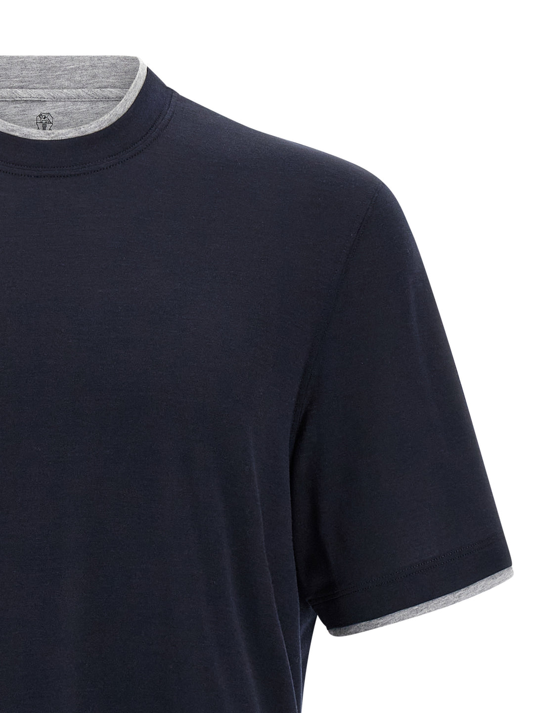 Brunello Cucinelli Double Layer T shirt - Blu | 5e52dd3088d7d9c801780fdb419168540cf0c60a