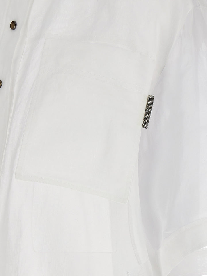 Semi-Transparent Shirt Camicie Bianco