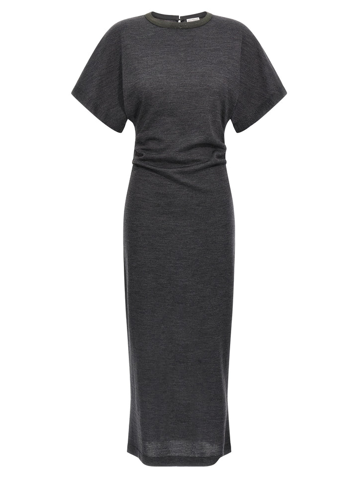 Brunello Cucinelli Wool Dress Abiti - Grigio | 941519956b2e960ad41a0b72633df09ae106fa5c