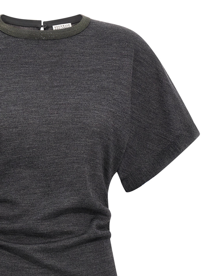 Brunello Cucinelli Wool Dress Abiti - Grigio | 6b9fcaee4a1e1dcb3bedeccd435fbaafc2551146