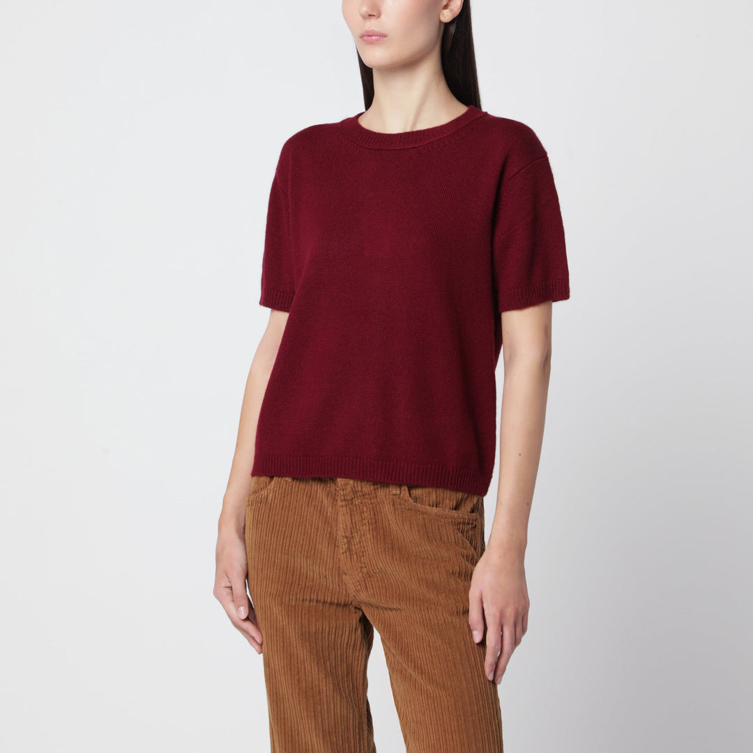 Alexandra Golovanoff Mini Andre Wine 21 Cashmere T-Shirt