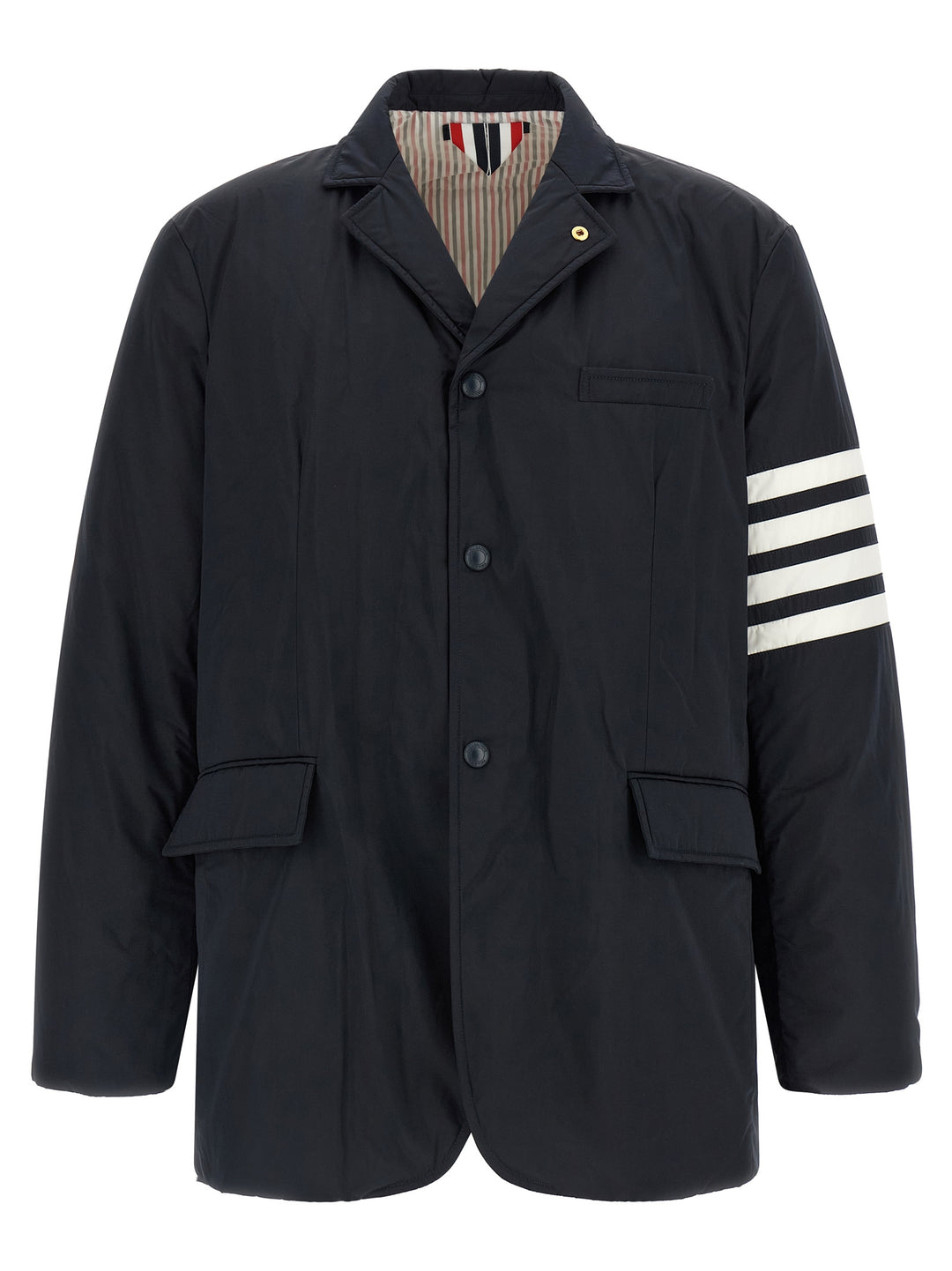 Thom Browne 4bar Puffer Jackets - Blu | bff87a56acaf802b0a03aafc7c5afce041f4a6ff