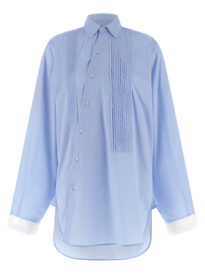 Maison Jejia Crazy Smoking Plissée Camicie - Celeste | f75f2f2c67c53fd6d3d21dec7611ea204cef3815