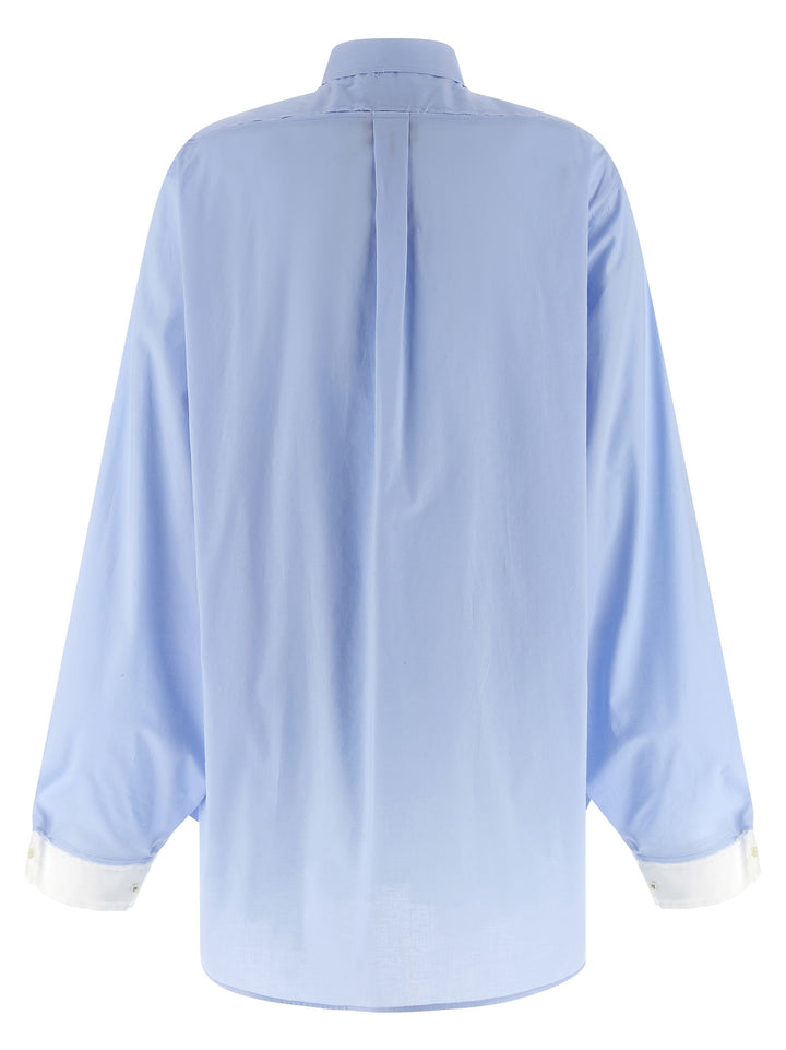 Maison Jejia Crazy Smoking Plissée Camicie - Celeste | 5128b80e12ce41514d95fba0f6cb749b05aaea6c