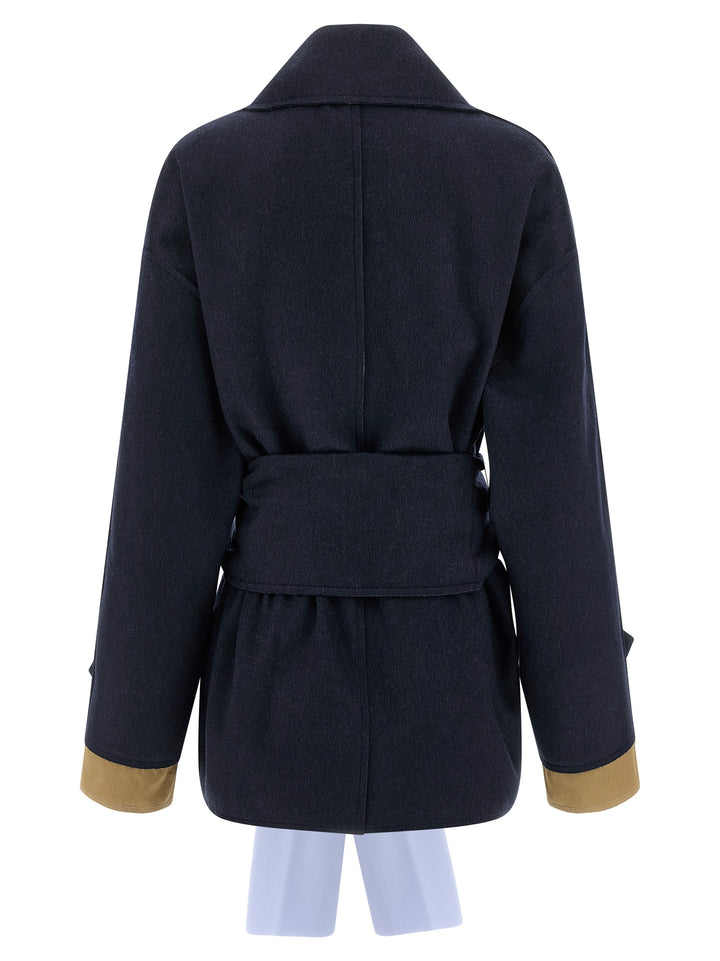 Maison Jejia Cashmere Wool Coat Trench e Impermeabili - Blu | 647ffd5fca91cc2739b5f739aff88cb52e6d9cc4