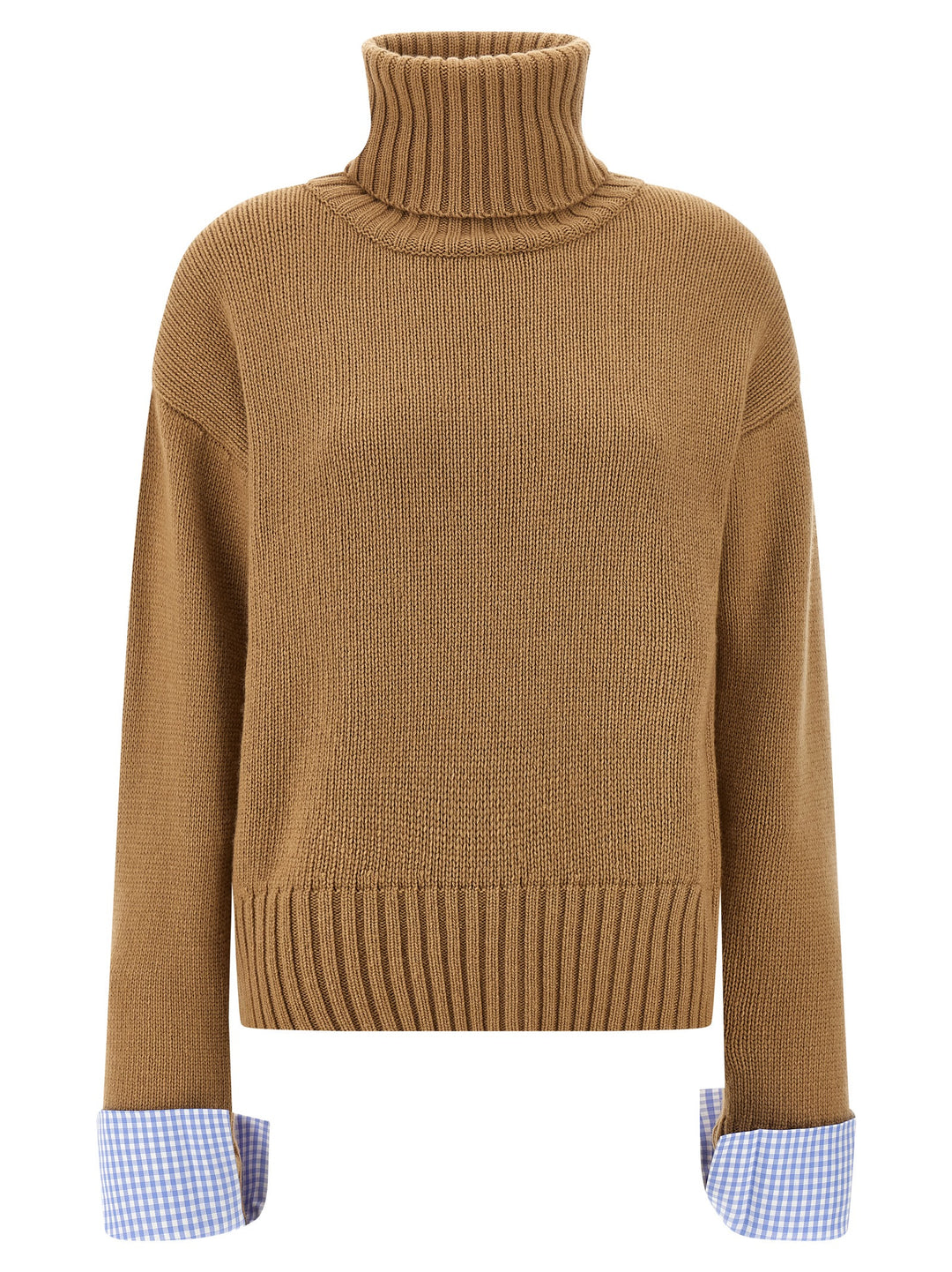 Maison Jejia Vichy Cuffs Sweater Maglioni - Beige | 693721a245a19b8e6e6e860e940f9f2632cbefce