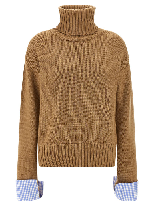 Vichy Cuffs Sweater Maglioni Beige