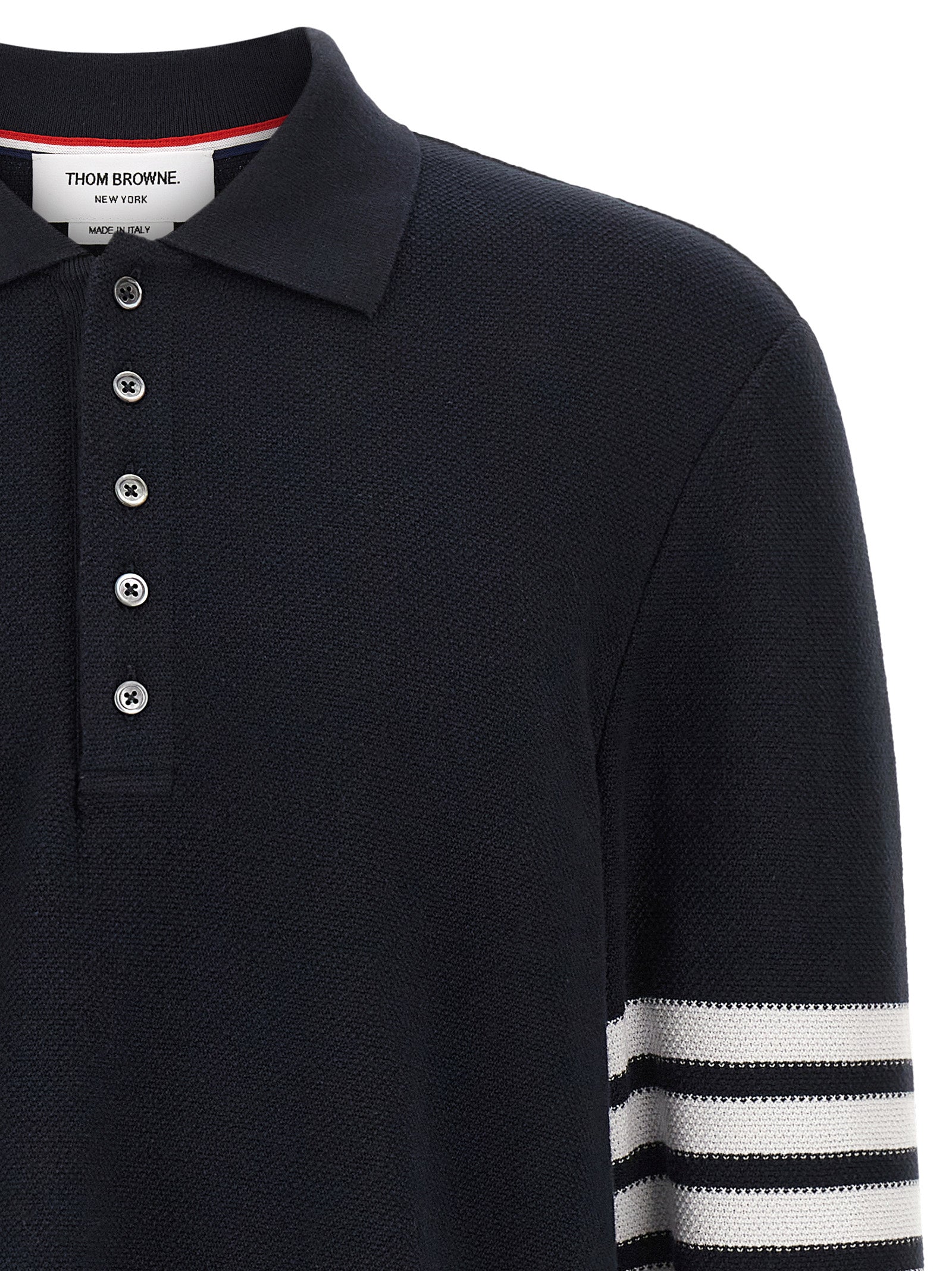 Thom Browne 4 Bar Polo - Blu | 3545984c1d348f1cc0ba2cbc2567e546695b3f1a