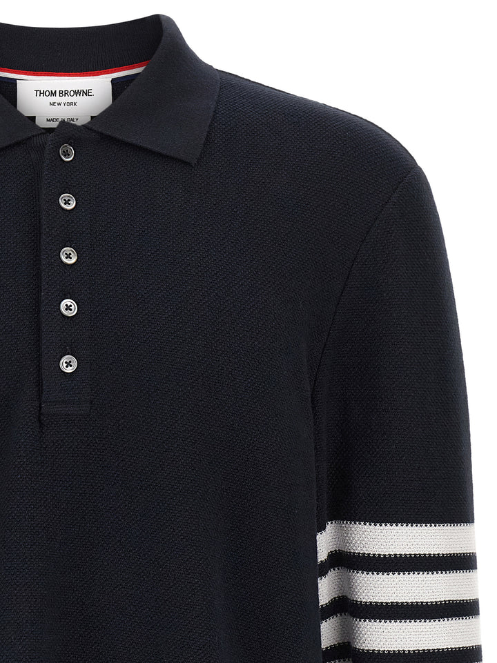 Thom Browne 4 Bar Polo - Blu | 3545984c1d348f1cc0ba2cbc2567e546695b3f1a