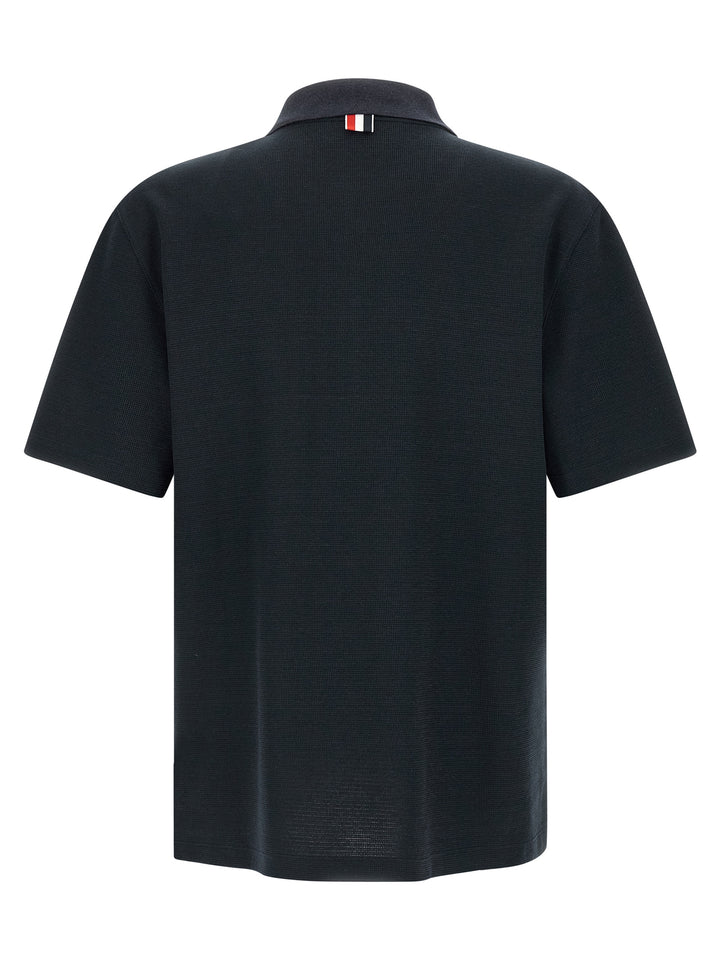 Thom Browne Nastro Rwb Polo - Blu | 501ca91677f92692b4dfe33e7cf97cfcdd7c552c