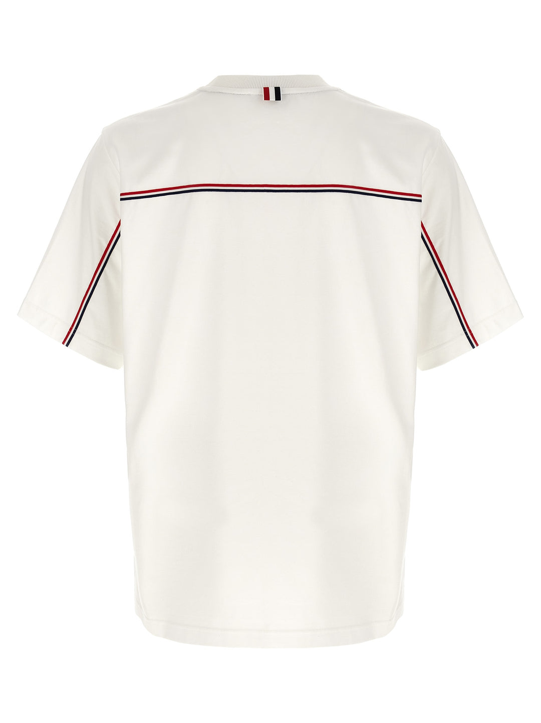 Thom Browne Rwb Knit Trim T shirt - Bianco | bf25e5911e49c9aaed572fc0591741fd963d6c83