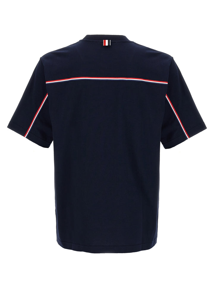 Thom Browne Rwb Knit Trim T shirt - Blu | c7d937c20595b578092f3e3df675be5eadd6d615