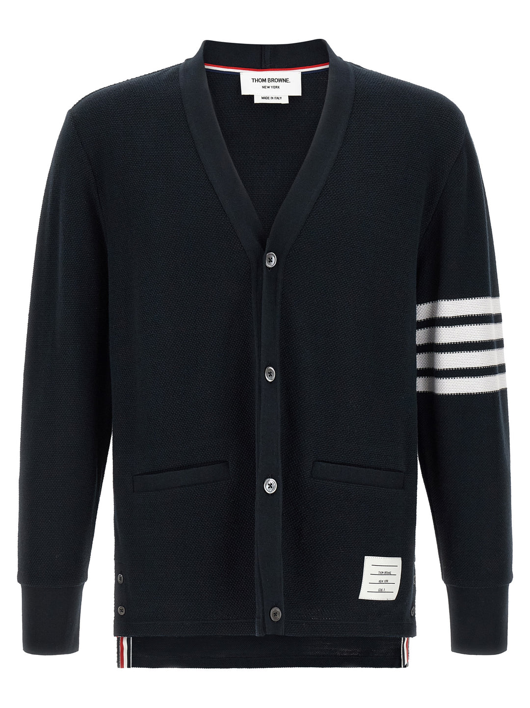 Thom Browne 4bar Cardigan Maglioni - Blu | 515d9a7a6b9ca076586122186e1fd715ea455ee3