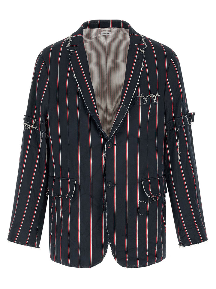 Thom Browne Mogador Striped Blazer - Blu | 1c0588ea9a286cf9141a27dc58700b225361dcf5
