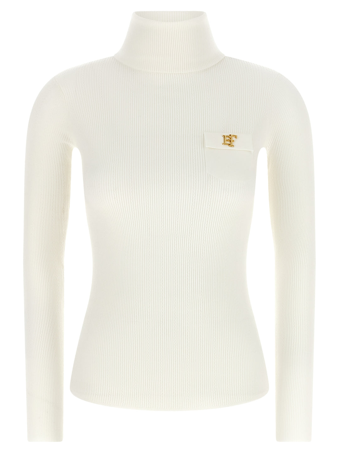 Elisabetta Franchi Turtleneck Embroidery À Jour Maglioni - Bianco | 0e79ac7fb2dfab2161f4e53a981abcf11185ed14