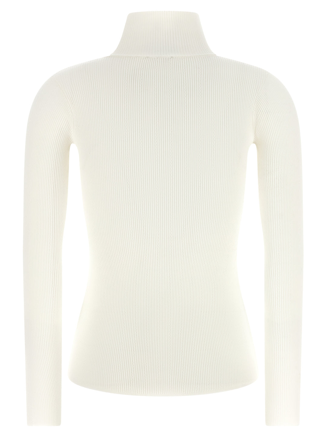 Elisabetta Franchi Turtleneck Embroidery À Jour Maglioni - Bianco | 3db44df685da498174520b7f59c9987d0b795edf
