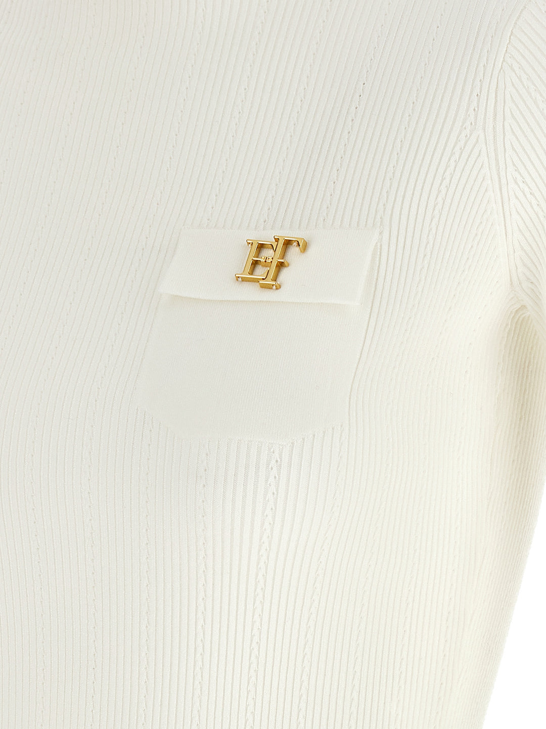 Elisabetta Franchi Turtleneck Embroidery À Jour Maglioni - Bianco | 3ad12b8cb89b2274fc2ba769eebb29c939e5f2d3