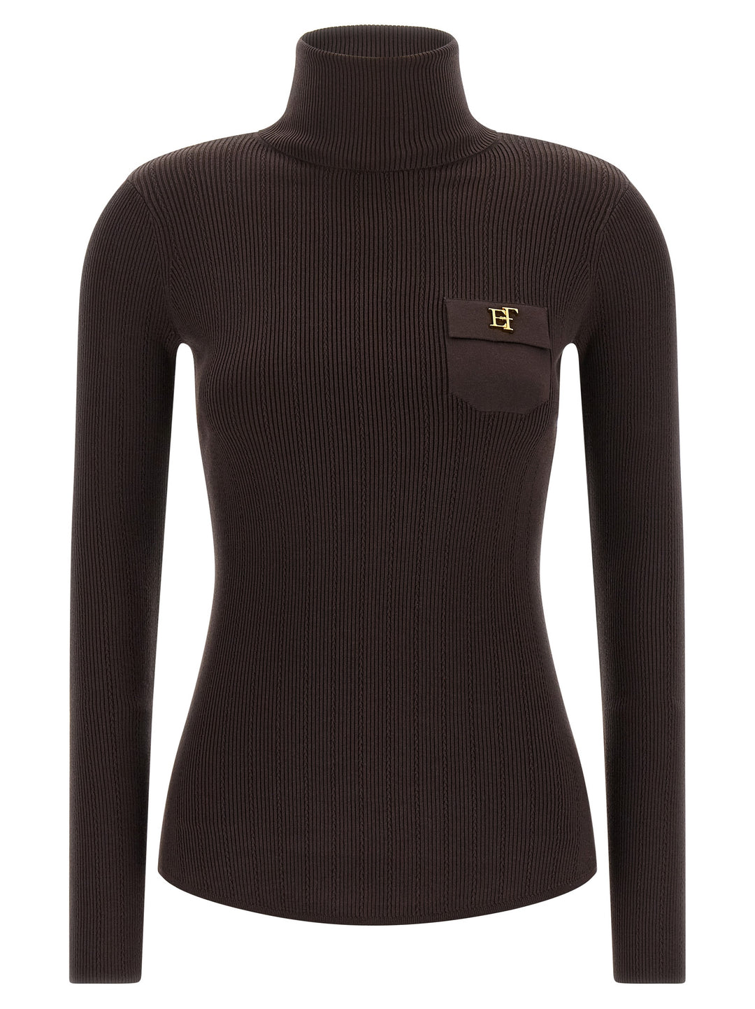 Elisabetta Franchi Tricot Turtleneck Maglioni - Marrone | 3f2ead582322272ded07be14acc6c3be6eb3df7a