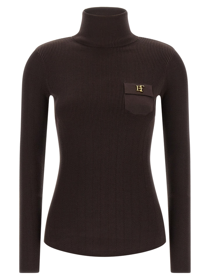Elisabetta Franchi Tricot Turtleneck Maglioni - Marrone | 3f2ead582322272ded07be14acc6c3be6eb3df7a