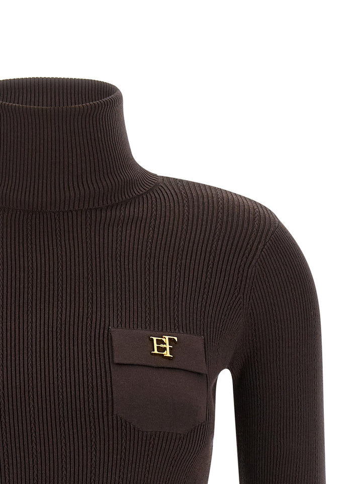 Elisabetta Franchi Tricot Turtleneck Maglioni - Marrone | cacdd99034e997e1c29ea98915746ca4b12c2775