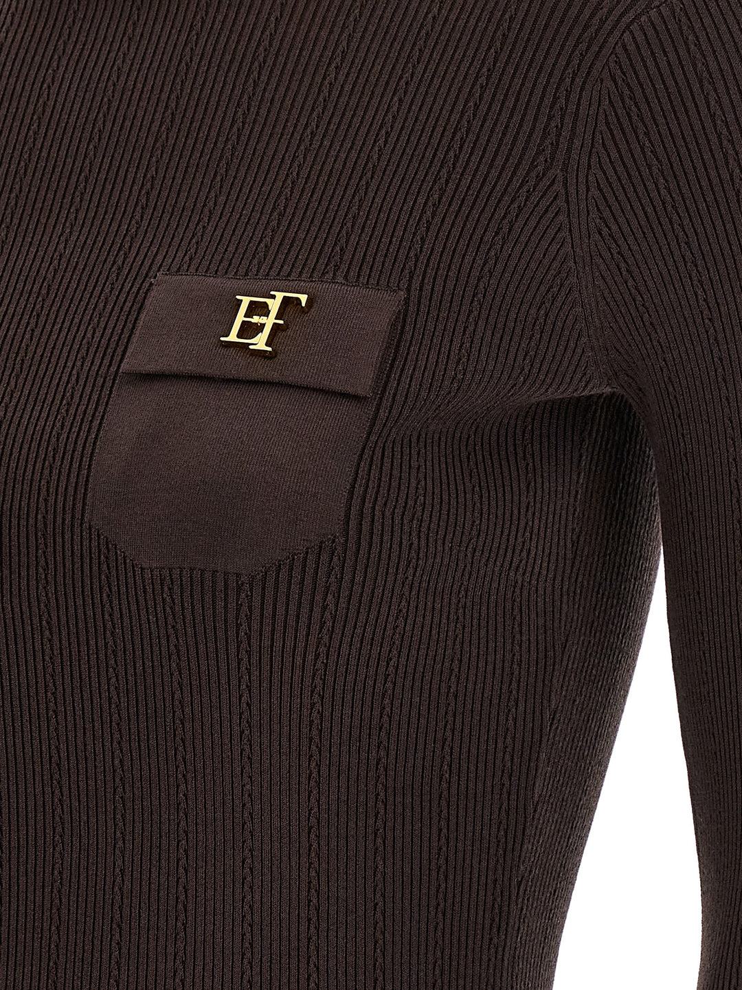 Elisabetta Franchi Tricot Turtleneck Maglioni - Marrone | ccb7f838ed532bd6730629c288b04842791f26ad