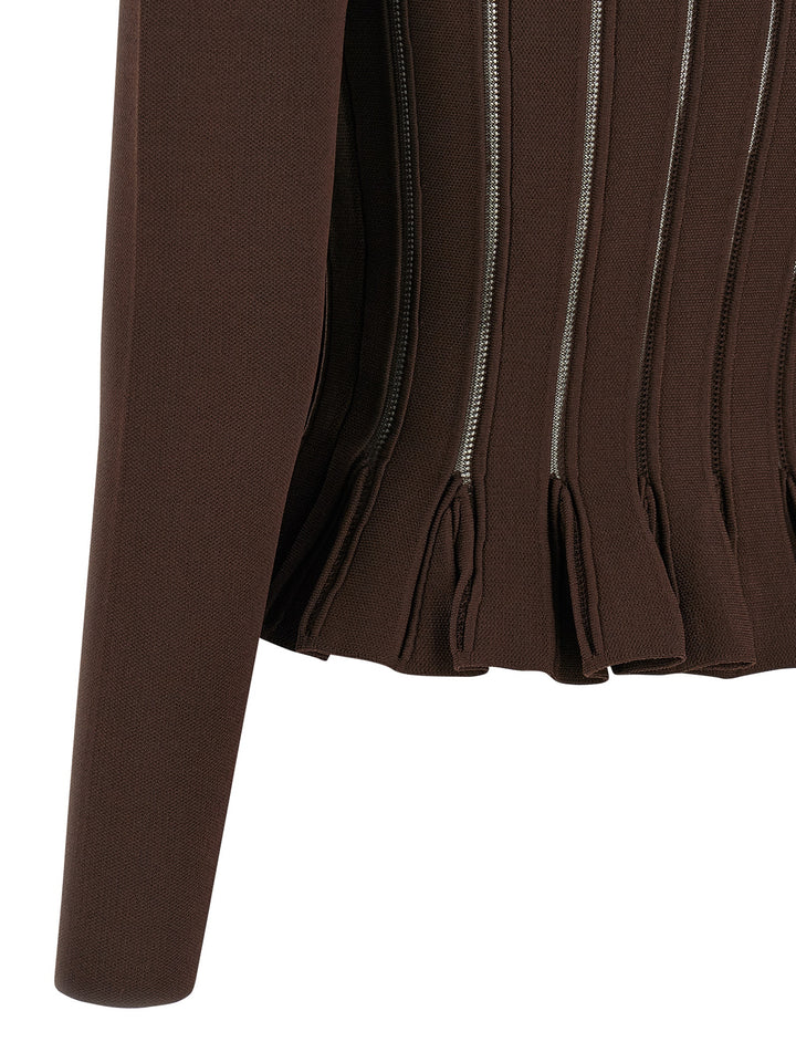 Elisabetta Franchi Cardigan Trama À Jour Maglioni - Marrone | 6deb7c878e51dcc4b7fe79177568612290e9ea41