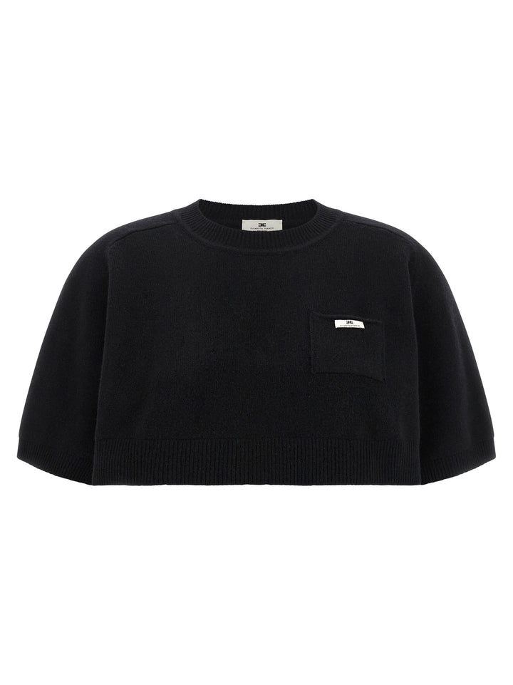 Elisabetta Franchi Wool And Cashmere Top Top - Nero | a7ecafe37ee7545a853b695a8c7699a8fb34a636