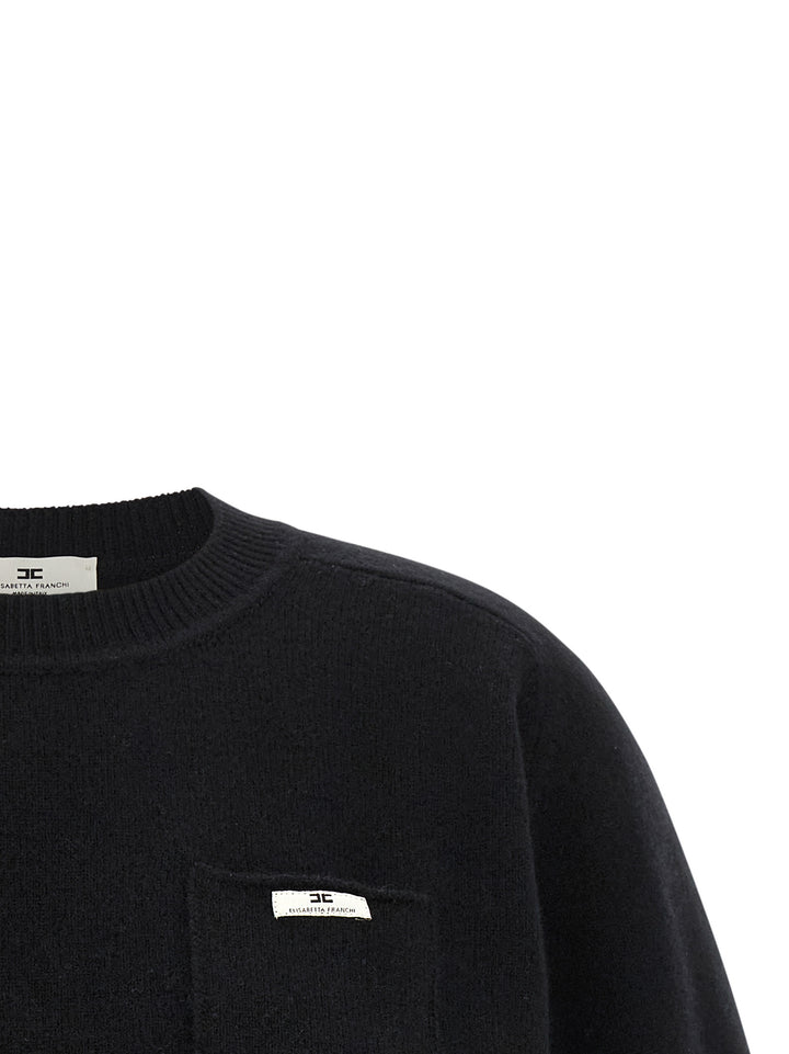 Elisabetta Franchi Wool And Cashmere Top Top - Nero | e2d36cd7c08d36ed131153e79e5d4c8a30f756fa