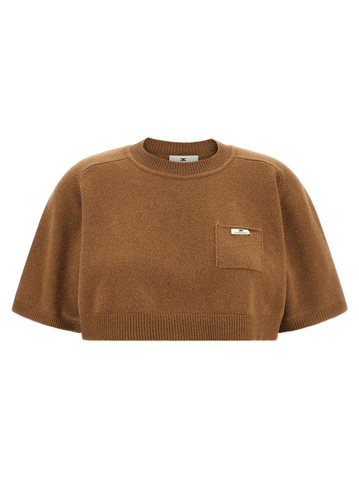 Elisabetta Franchi Wool And Cashmere Top Top - Marrone | 7846784b6426940d11809f4ef7b6d98a8eb6861a