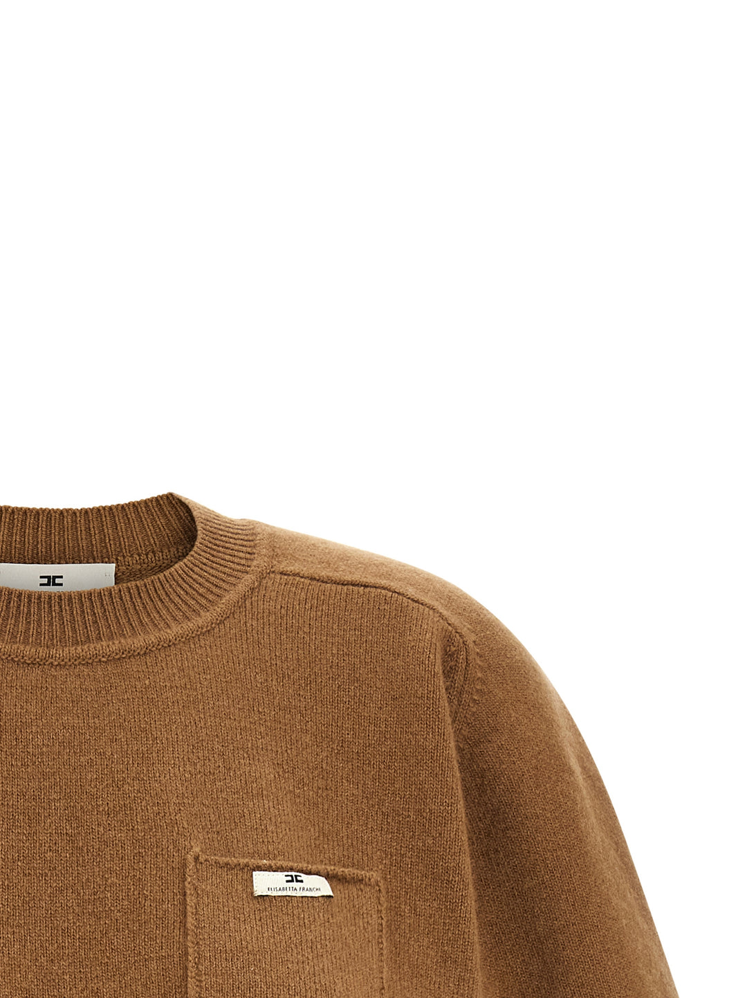 Elisabetta Franchi Wool And Cashmere Top Top - Marrone | 42acd11e6adad6232c5594893616435c81e58f1b