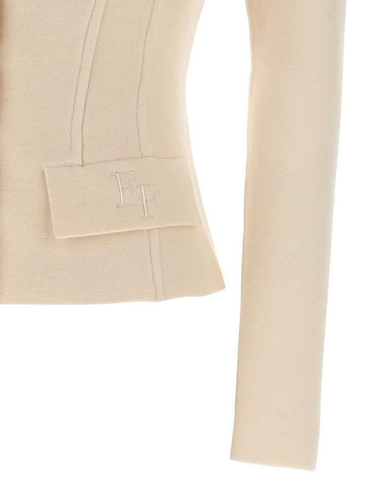 Elisabetta Franchi Fabric-Stitch Wool Blazer BlazerS - Bianco | 5982fd98ad0f4fb42d578869c2be4aa0debce016
