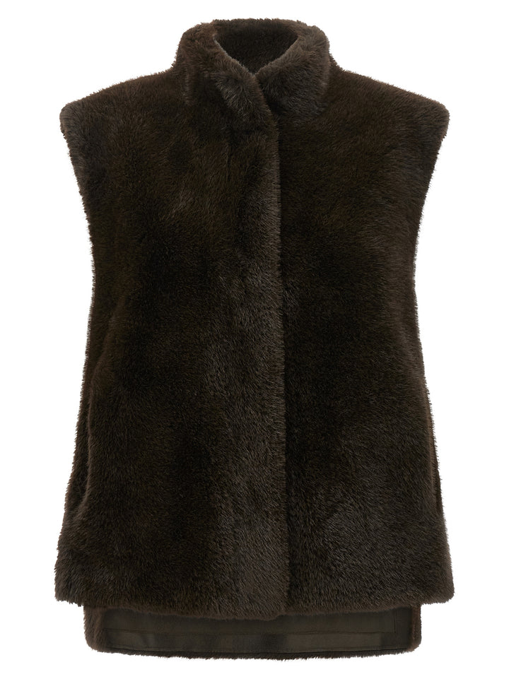 Lou Andrea Faux Fur Vest Gilet - Marrone | 92eeb6b62dd904f604a95ce540ebba5a71c24610