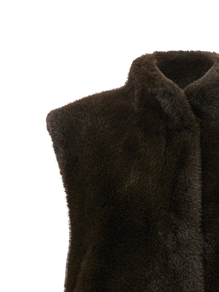 Lou Andrea Faux Fur Vest Gilet - Marrone | a775e115d132378d594961cc3ab4268fcb46a9ee