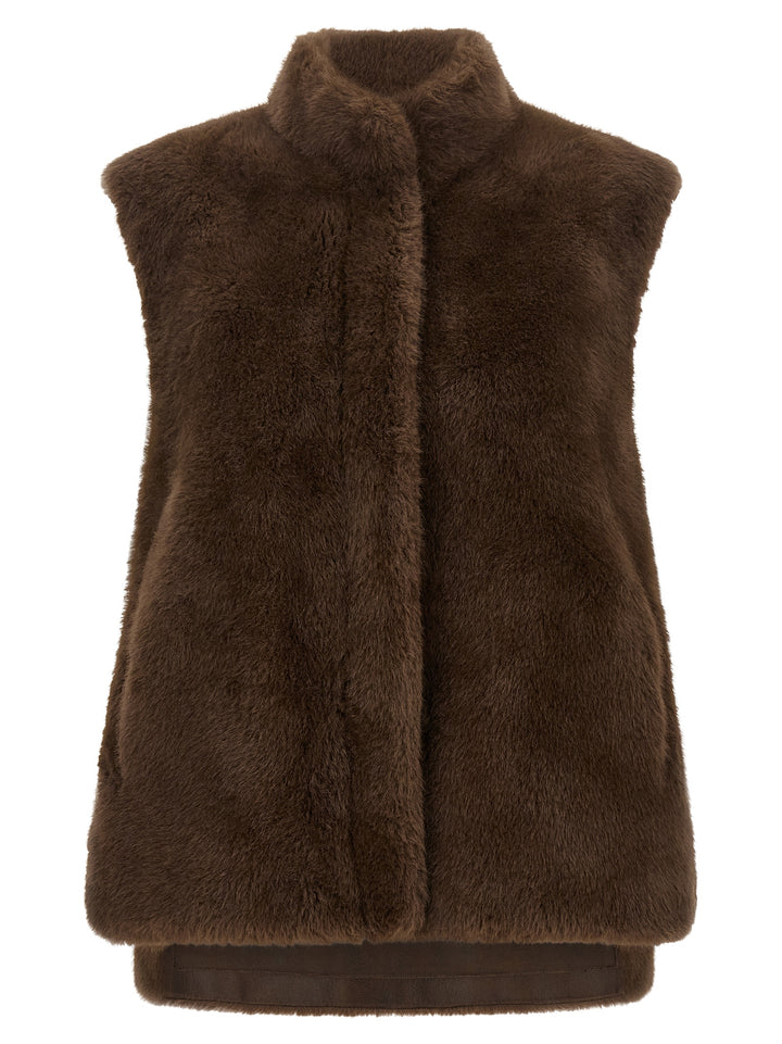 Lou Andrea Eco-Fur Vest Gilet - Marrone | e2a4911d129a3b07ce8ba43eb9ef006324d5edb5